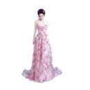 New Evening Dress Bean Pink Flower Lace Tub Top Performance Dress Bridal Wedding Banquet Annual Meeting Evening Dress