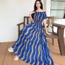 Prairie Dream Dress: Tiered Cotton Maxi - Cold Shoulder & Smocked Waist