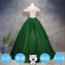 Fairy Evening Dress New Green Art Exam Bel Canto Dance ** Singing Hosting Trouser Dress Shoulder Performance Dress Female Skinny