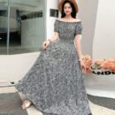 Prairie Dream Dress: Tiered Cotton Maxi - Cold Shoulder & Smocked Waist