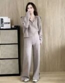 Autumn and Winter Internet Celebrity Fried Street Temperament Muse Fan Gray Fashion Leisure Sports Suit Women's Three-piece Set