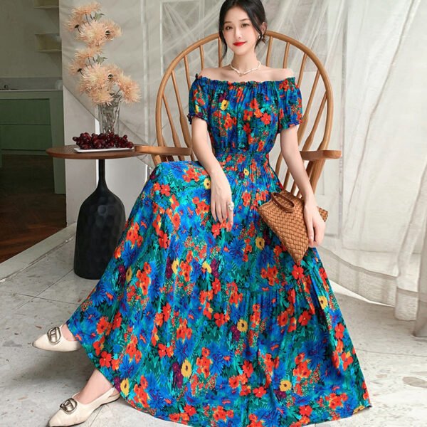 Prairie Dream Dress: Tiered Cotton Maxi - Cold Shoulder & Smocked Waist - Image 25
