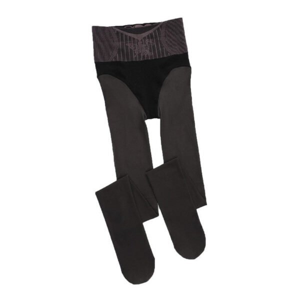 Black Silk Pantyhose Women's Autumn and Winter Velvet Thickened Bare-leg Artifact Fattened and Extended Hip Lift Black Skin-penetrating Water Socks - Image 3