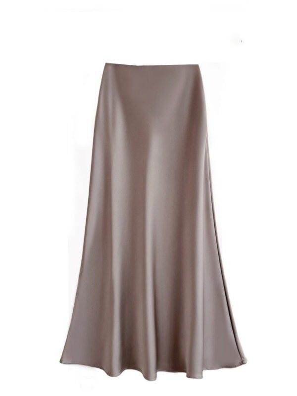 French Temperament Acetic Acid Satin Drape Skirt Women's Spring and Summer Solid Color High Waist Hip-wrapped Fishtail Skirt A-word Long Skirt - Image 11