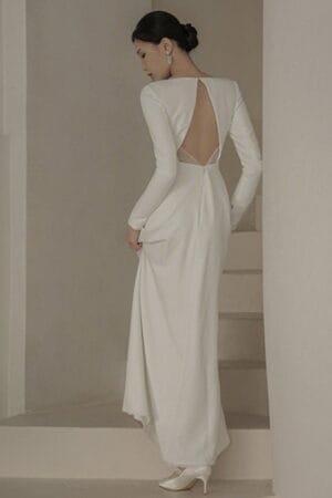 Engagement French Light Wedding Dress Skirt Women's High Sense Spring Simple Hepburn Style Backless New Chinese Style