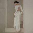 Engagement French Light Wedding Dress Skirt Women's High Sense Spring Simple Hepburn Style Backless New Chinese Style