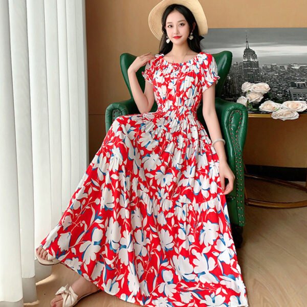 Prairie Dream Dress: Tiered Cotton Maxi - Cold Shoulder & Smocked Waist - Image 26