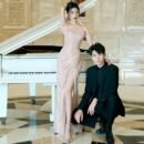 Evening Dress Fine Flash Light Luxury High Temperament Bridal Engagement Banquet Dress One-word Shoulder French Travel Photo Light Wedding Dress
