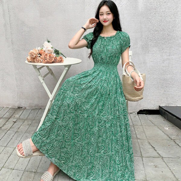 Prairie Dream Dress: Tiered Cotton Maxi - Cold Shoulder & Smocked Waist - Image 4