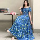 Prairie Dream Dress: Tiered Cotton Maxi - Cold Shoulder & Smocked Waist