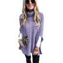 New Turtleneck Solid Color Street Hipster Sweater Loose Fashion Sweater Women's Shawl