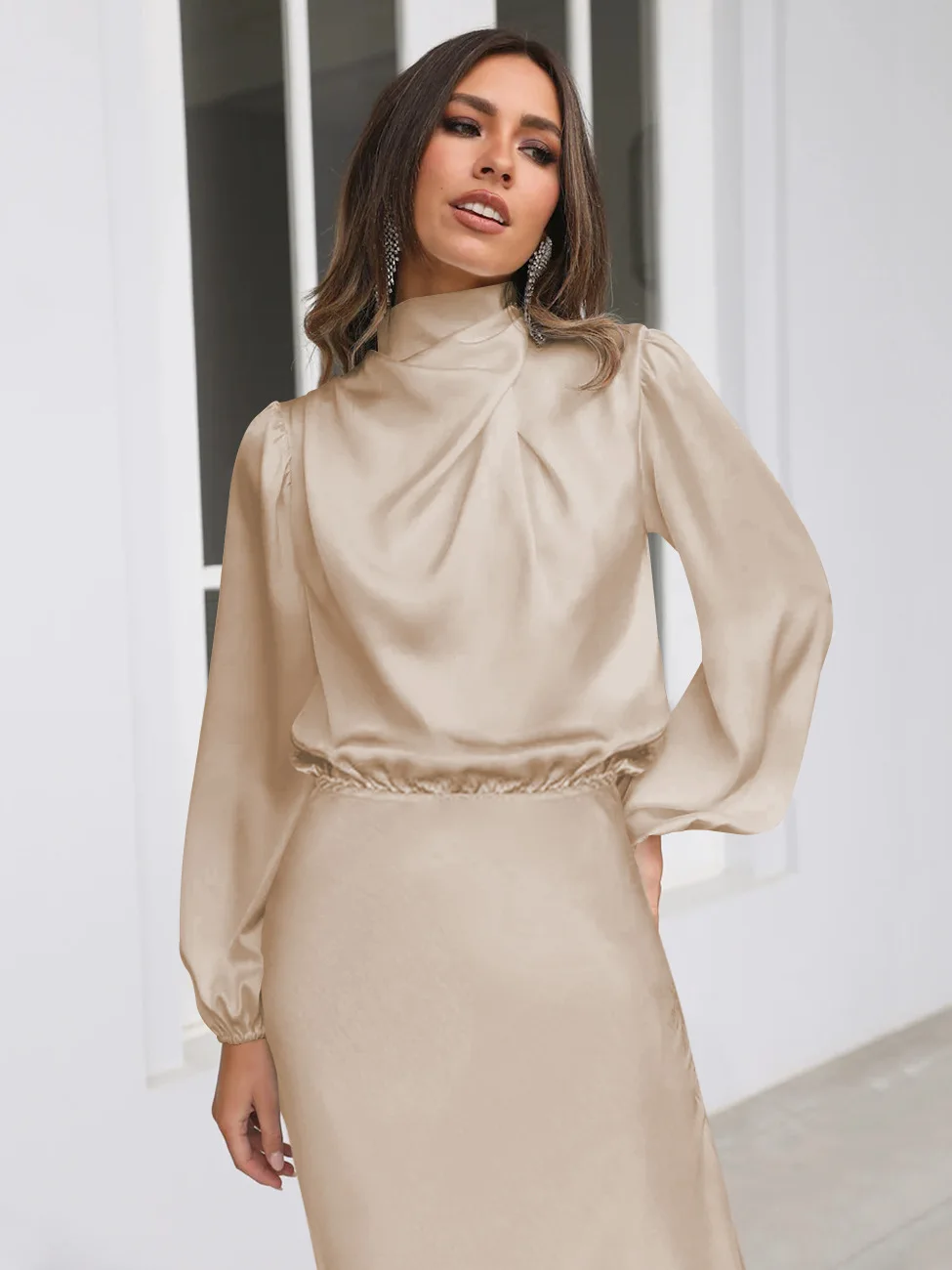 Autumn New High-end Satin Long-sleeved Loose Dress Temperament Elegant Women's Evening Dress 23 S1a1b902f309e4ac4b301ec8b9ae362803