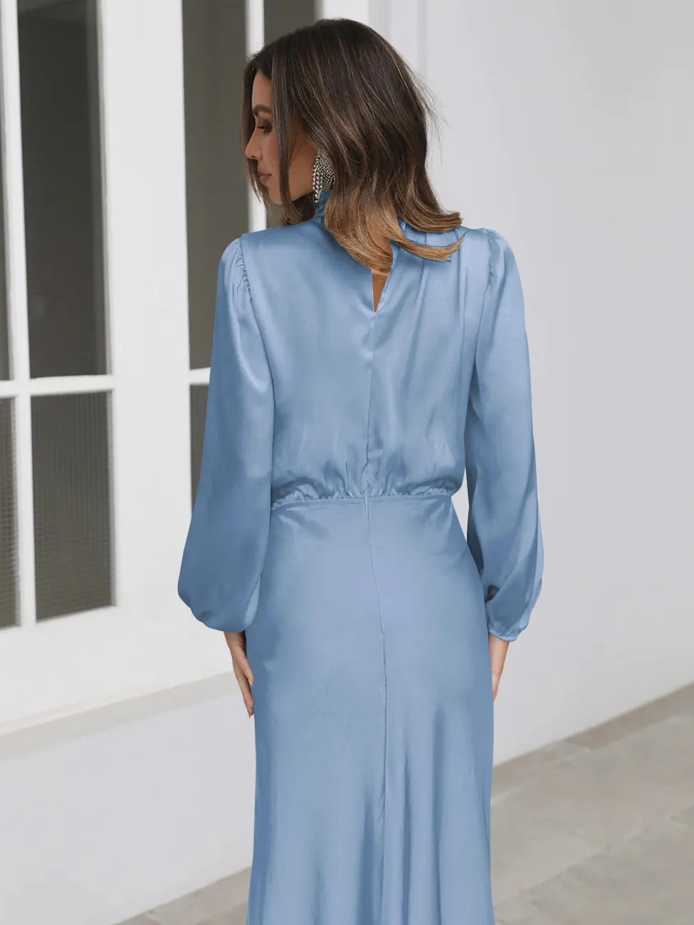 Autumn New High-end Satin Long-sleeved Loose Dress Temperament Elegant Women's Evening Dress 68 S4a57f57f60d44fe1b40805991d8963bd5