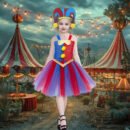 Trendy Children's Clothing Cos Magic Number Circus Children Princess Dress Halloween Anime Clown Play Tutu Skirt
