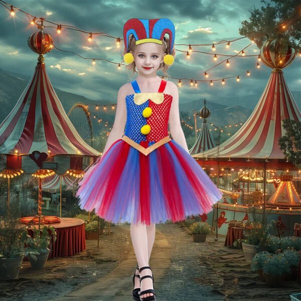 Trendy Children's Clothing Cos Magic Number Circus Children Princess Dress Halloween Anime Clown Play Tutu Skirt