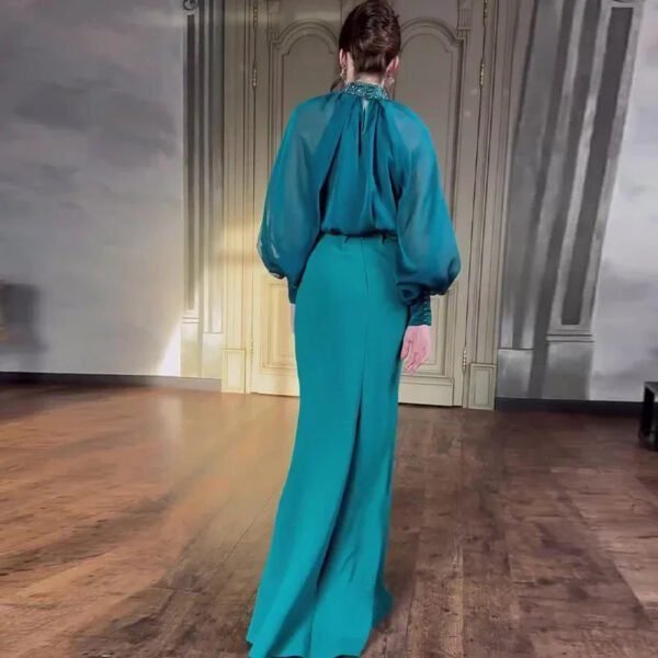Autumn New Retro Court Style Elegant Long Dress Two-piece Women - Image 3