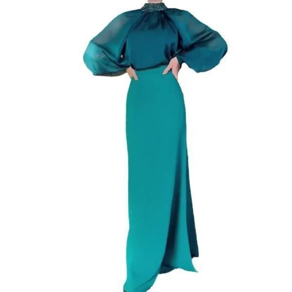 Autumn New Retro Court Style Elegant Long Dress Two-piece Women - Image 5