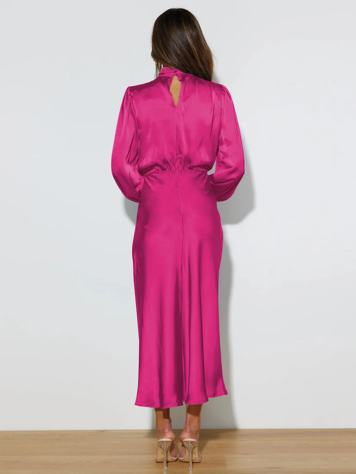 Autumn New High-end Satin Long-sleeved Loose Dress Temperament Elegant Women's Evening Dress 74 S9a43ca6748c145359dfc2462e409eb342