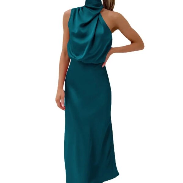 Spring and Summer New High-end Satin Sleeveless Dress Fashion Elegant Celebrity Light Evening Dress - Image 6
