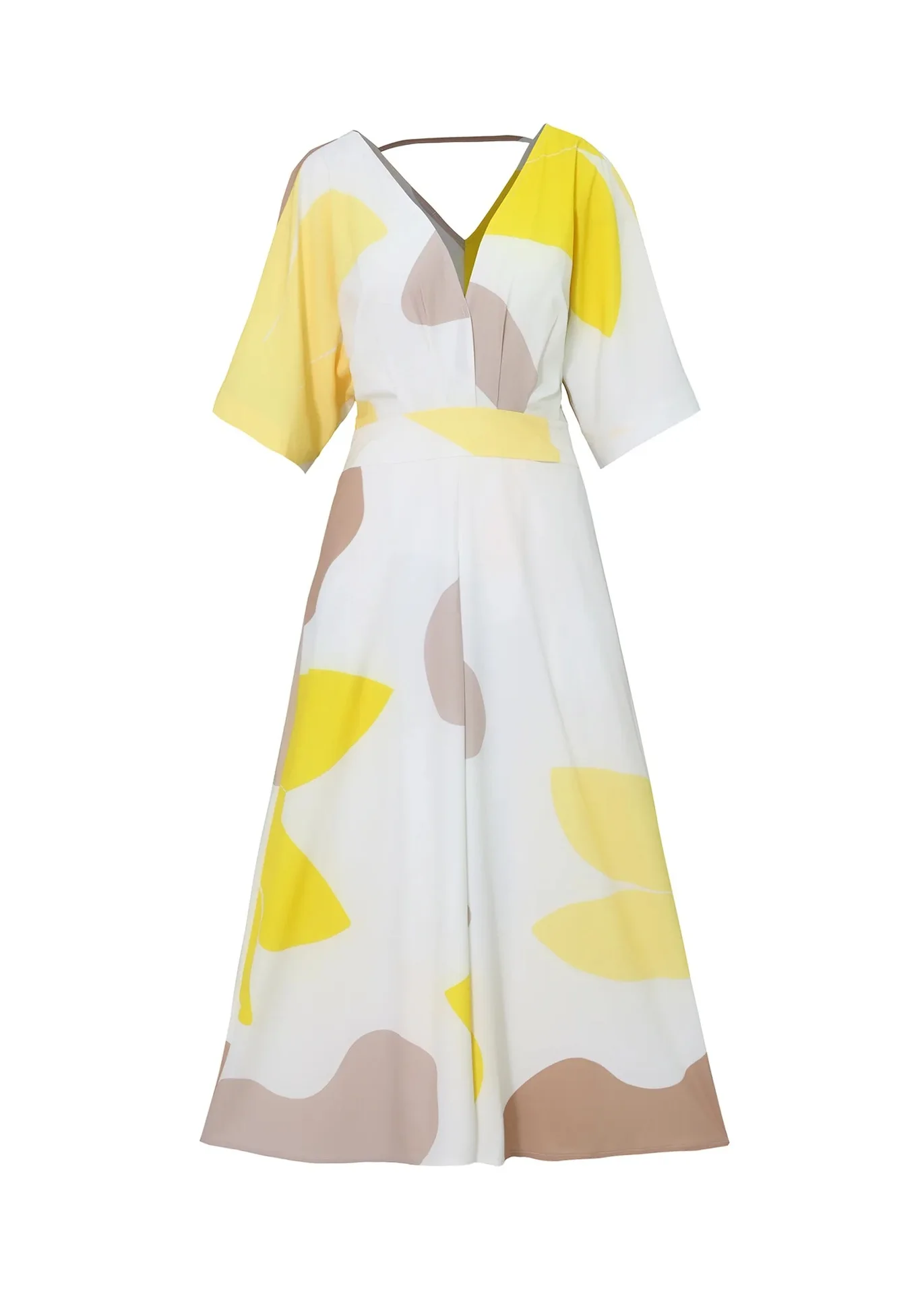 Women's Clothing Spring and Summer New Fashion Temperament V-neck High-waisted Printed Women's Long Dress 8 S9afb2cdf86054819adeef242a48128beS