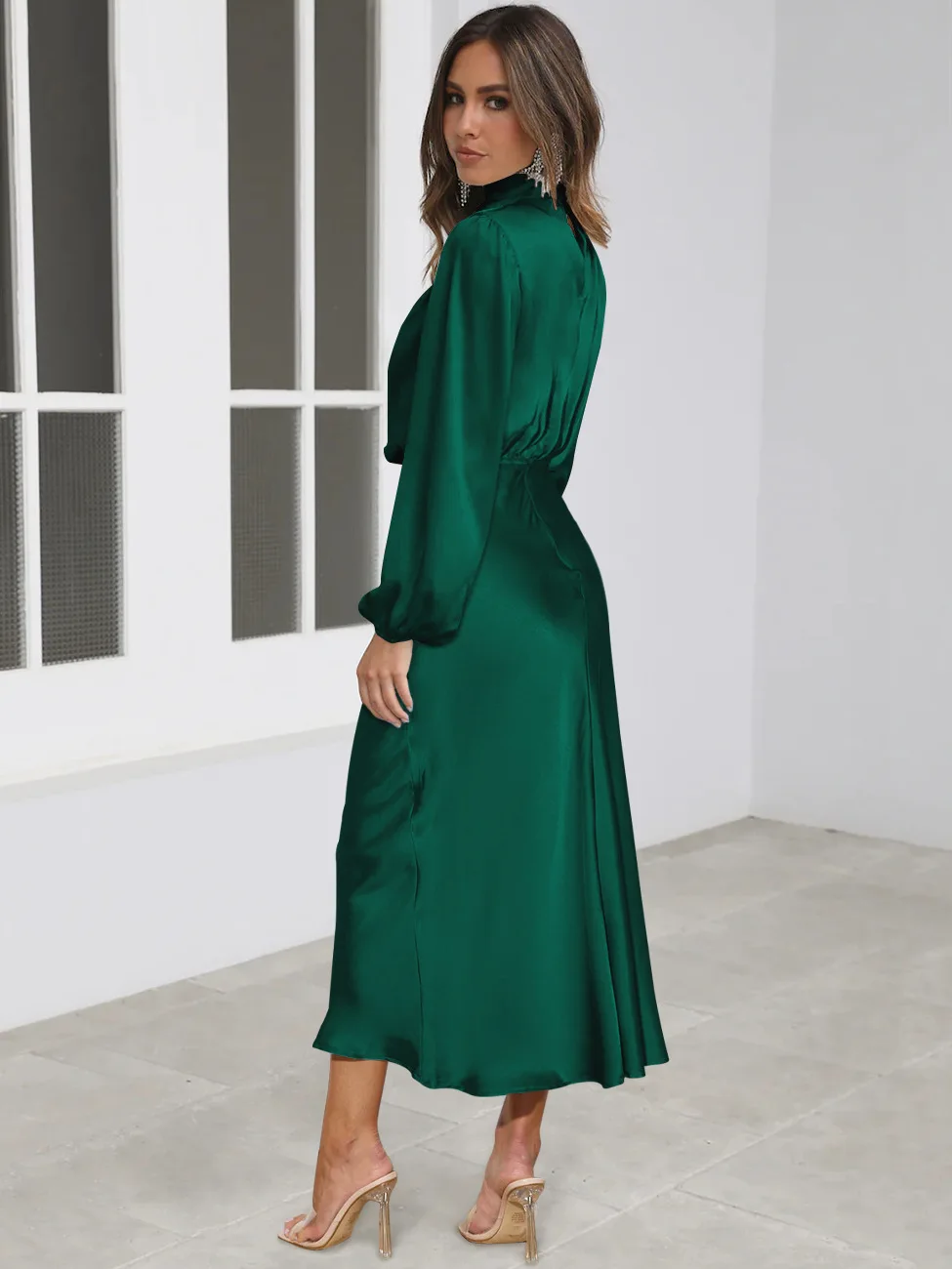 Autumn New High-end Satin Long-sleeved Loose Dress Temperament Elegant Women's Evening Dress 34 Sb15249c60ca849dda8ec5ca164136deaN