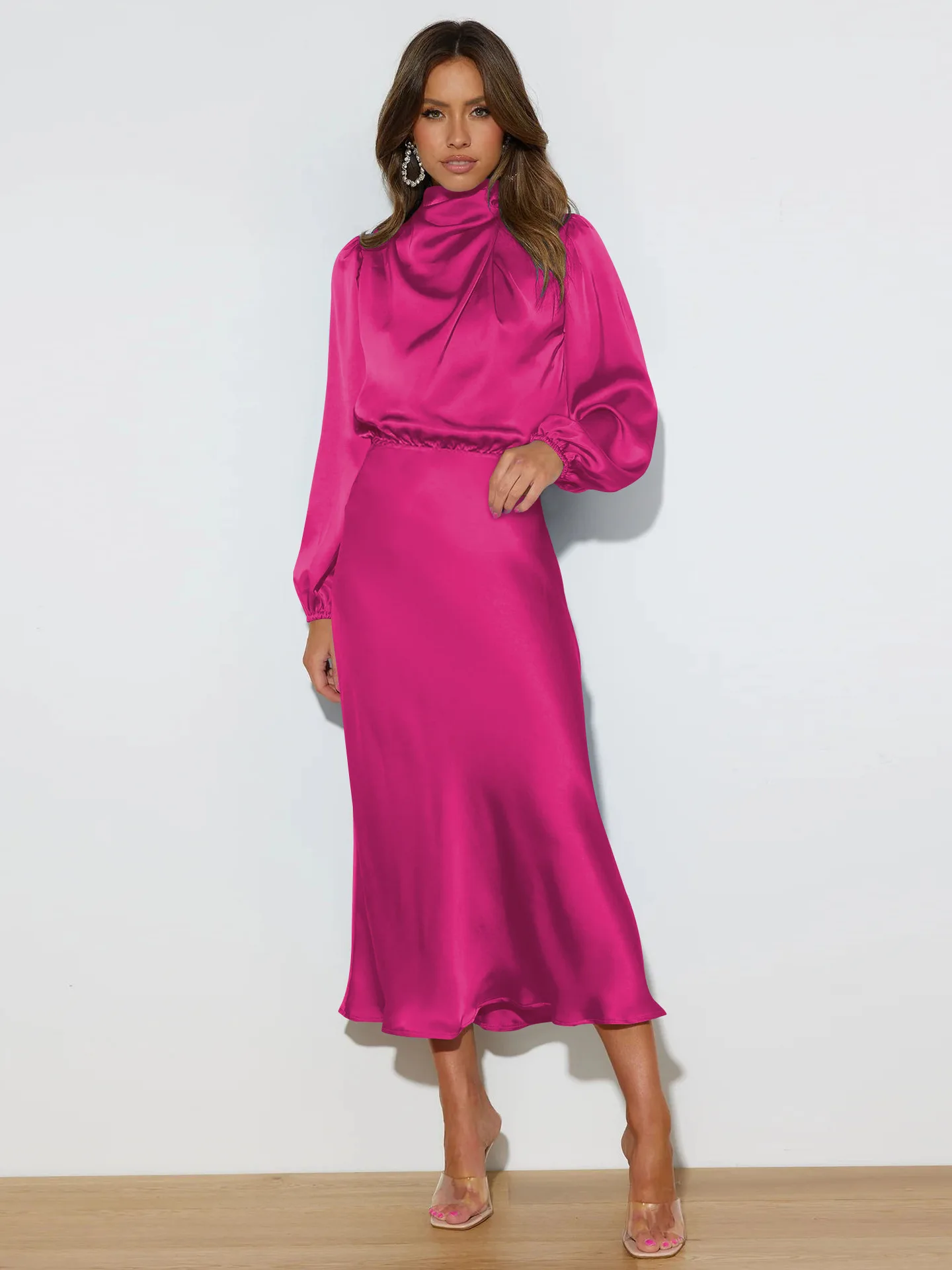 Autumn New High-end Satin Long-sleeved Loose Dress Temperament Elegant Women's Evening Dress 73 Sb4047d959949431486267a94115fb5f8G