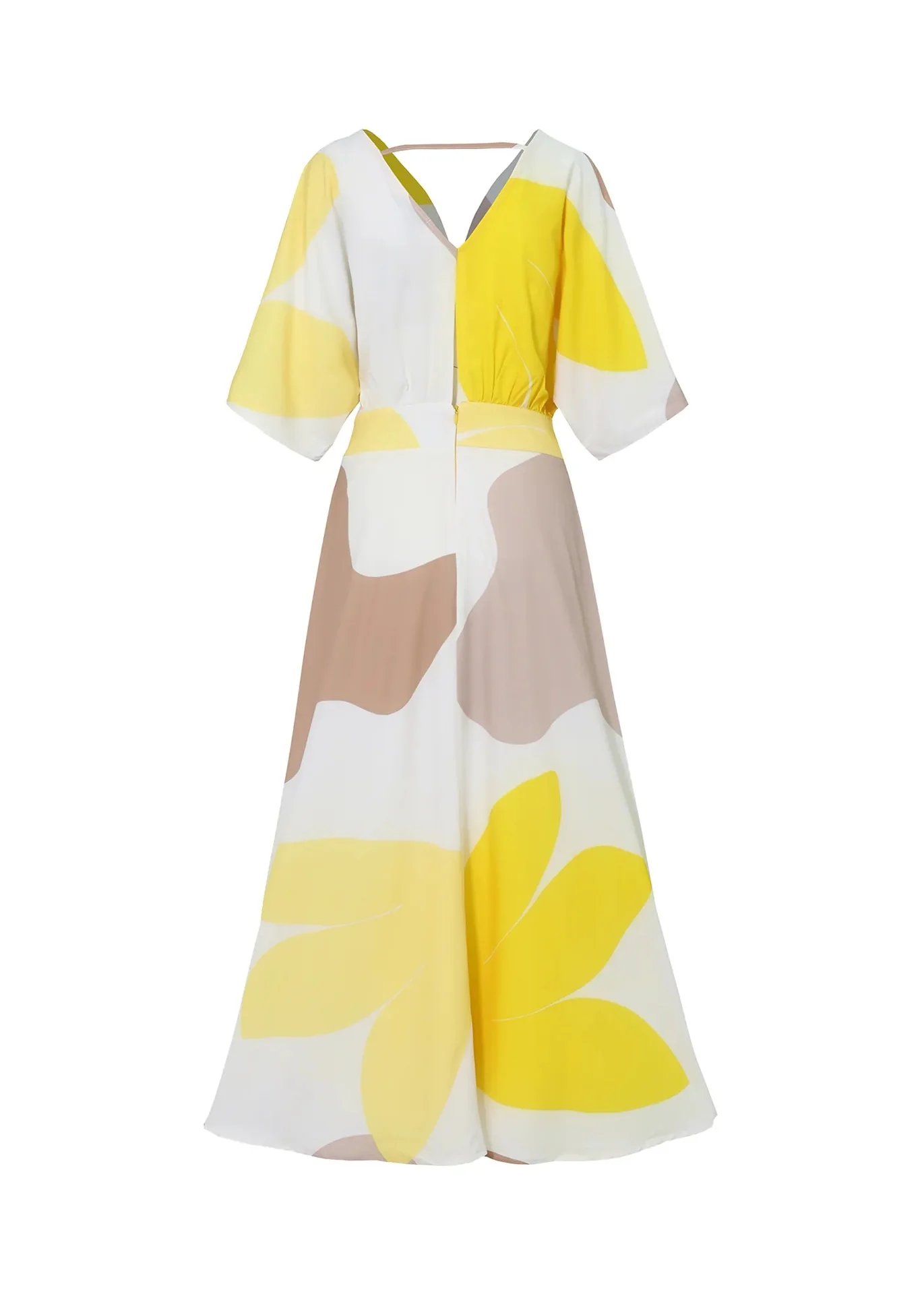 Women's Clothing Spring and Summer New Fashion Temperament V-neck High-waisted Printed Women's Long Dress 9 Sbcaf394b3c954c9bba766c9243c9ed86g