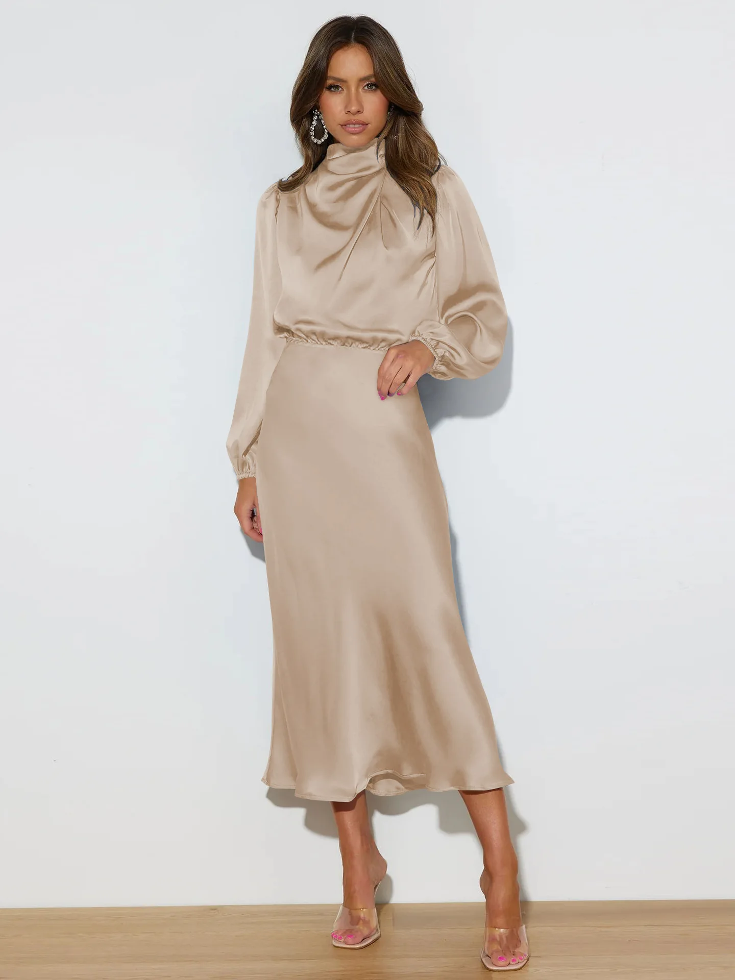 Autumn New High-end Satin Long-sleeved Loose Dress Temperament Elegant Women's Evening Dress 18 Sdc9f35dfaf3f49b6a8f96037f85635436