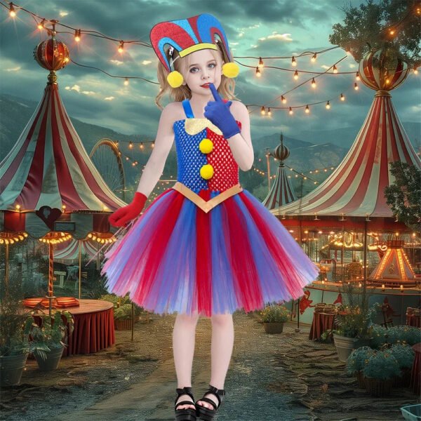 Trendy Children's Clothing Cos Magic Number Circus Children Princess Dress Halloween Anime Clown Play Tutu Skirt - Image 3