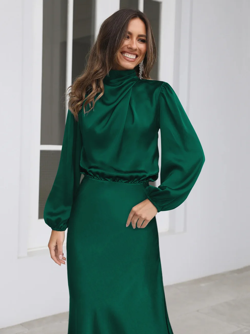 Autumn New High-end Satin Long-sleeved Loose Dress Temperament Elegant Women's Evening Dress 27 Sf15afaa478c64cc280e6b92072281adcT
