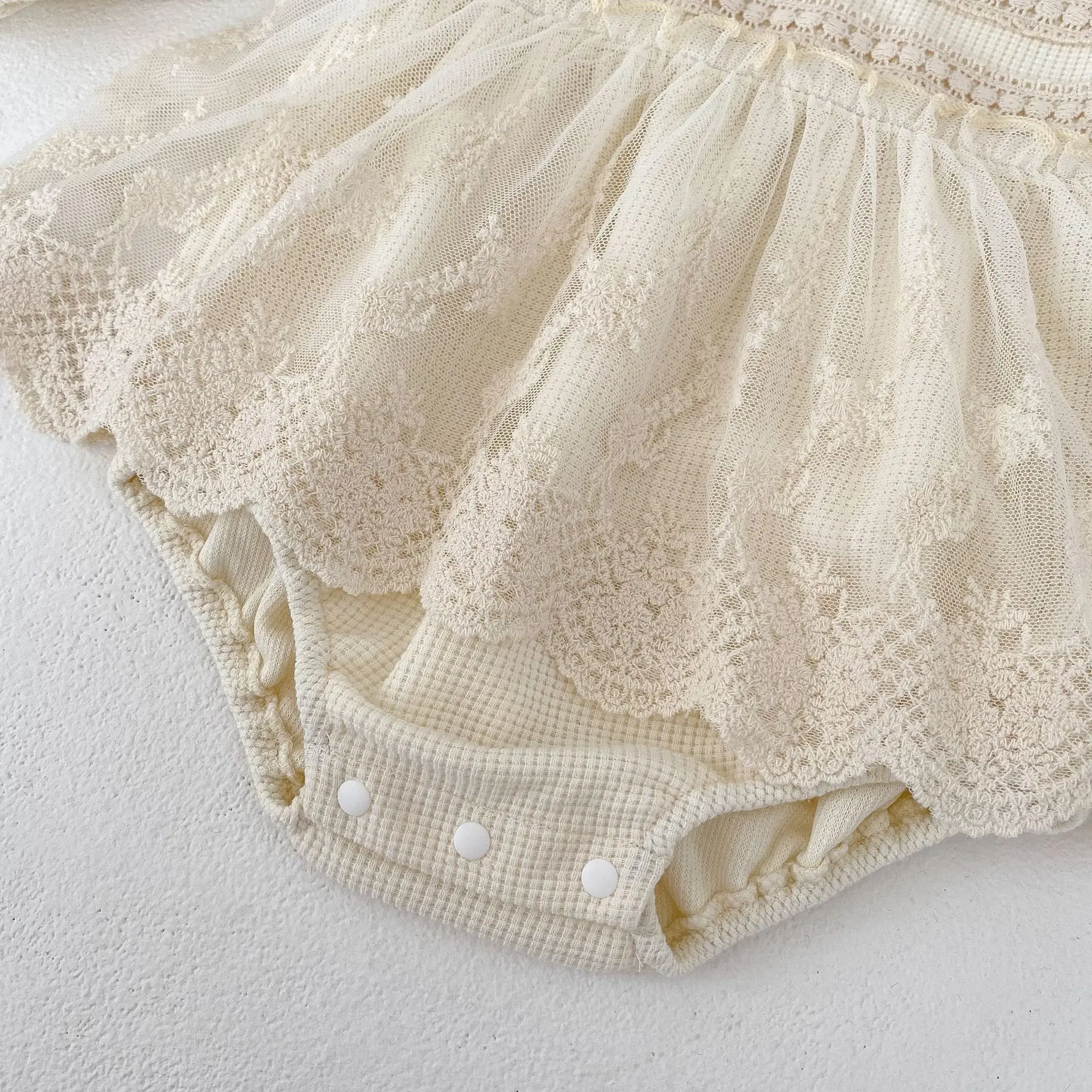 2024 Autumn Infant Baby Girl Waffle Lace Small Skirt Long Sleeve Romper Hat Skirt Fart onesie 21 Sf4c151c59a6b48998a6ec231a818c24as