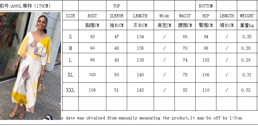 Women's Clothing Spring and Summer New Fashion Temperament V-neck High-waisted Printed Women's Long Dress 7 hmqViviiyNSAyin8WuaQt1nLJOukahlX12bv