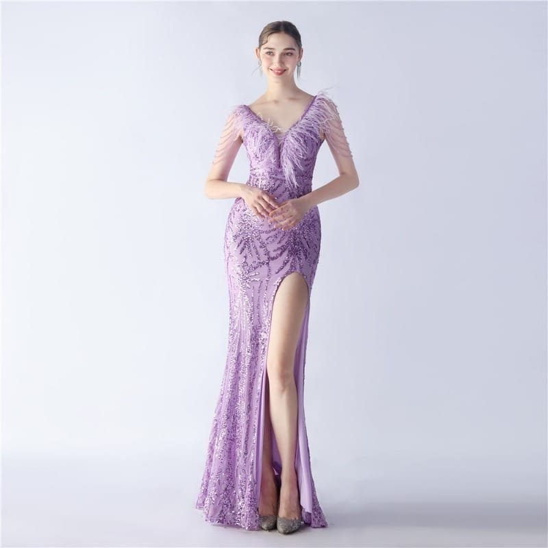 Luxe Feather & Sequin Maxi Gown | Heavy Beadwork 34 103A2499.jpg