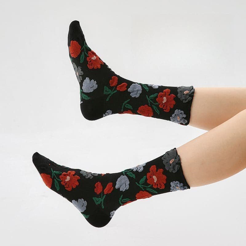 Vintage Renaissance Women’s/Kids’ Thermal Socks - Retro Combed Cotton, Fall-Winter Trendy Design-3PRS 1 Vintage Renaissance Women’s/Kids’ Thermal Socks - Retro Combed Cotton, Fall-Winter Trendy Design-3PRS
