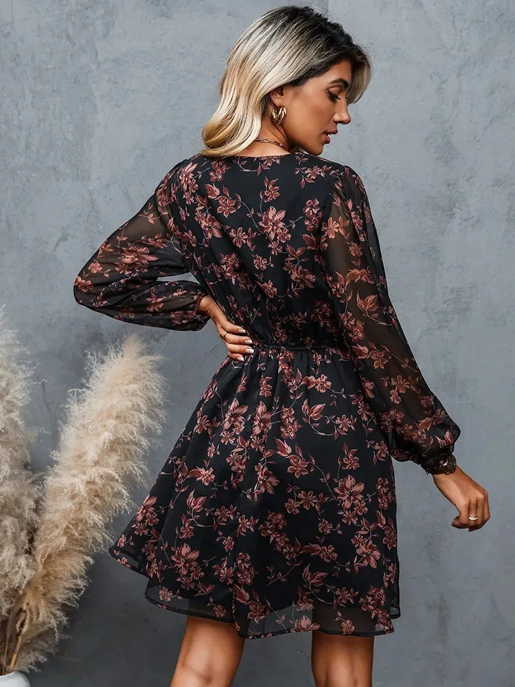 Floral Explosion: The Ultimate V-Neck Chiffon Dress for a Stylish Spring and Summer Look 28 kf S007abb525427495087b00d245c93141af