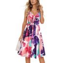 Get Ready for Summer 2024 with Our Stylish Printed Suspender Dress for Women - Slim Fit, Mid Length, and V-neck!