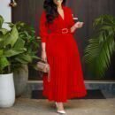 Spring New Women's Solid Color Large Size Loose Fit White Vintage Dress - Stylish and Comfortable Fashion Choice