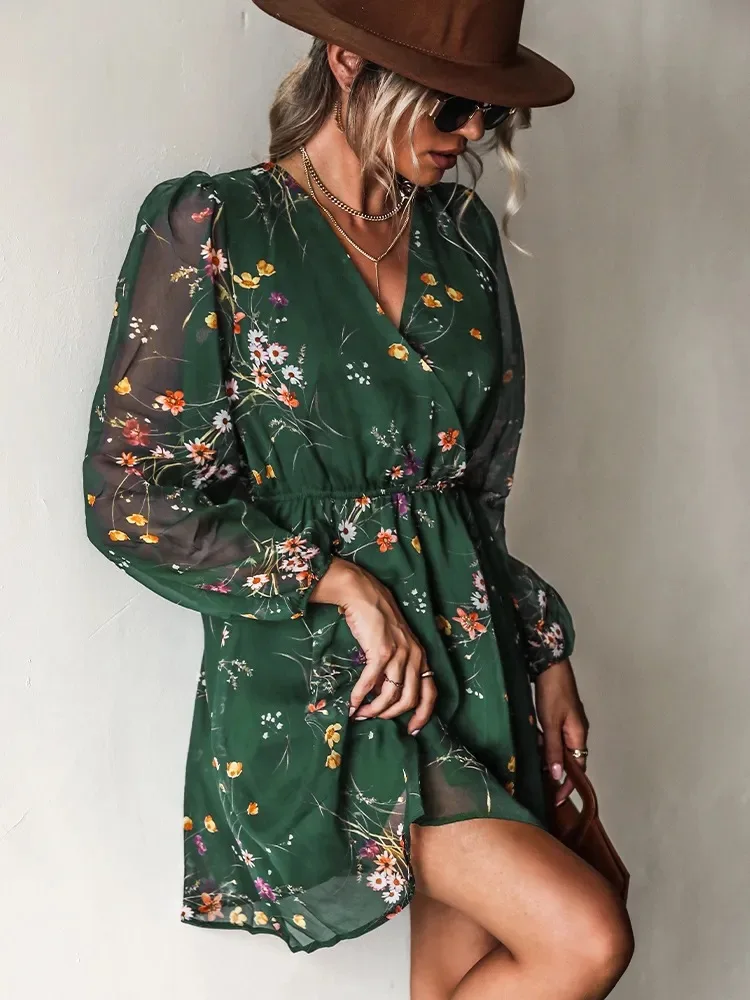 Floral Explosion: The Ultimate V-Neck Chiffon Dress for a Stylish Spring and Summer Look 16 kf S01b76705246644098c91376a40b4e7d97