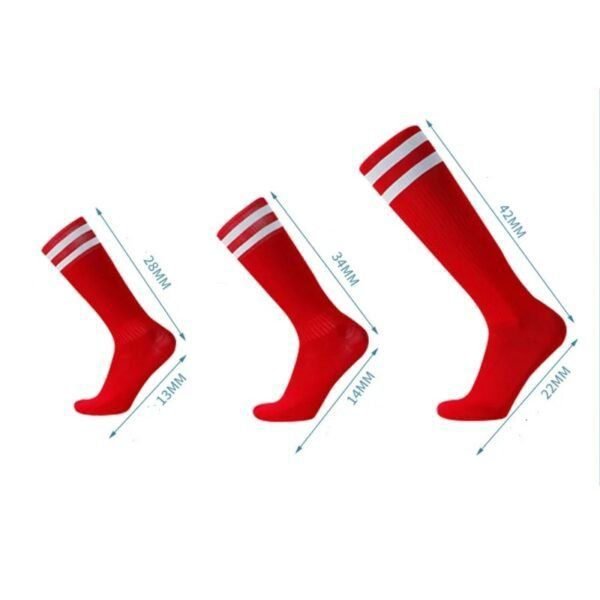 Premium Wholesale Football Socks for Adults and Kids - Non-Slip, Long Tube, Striped Design - Image 3