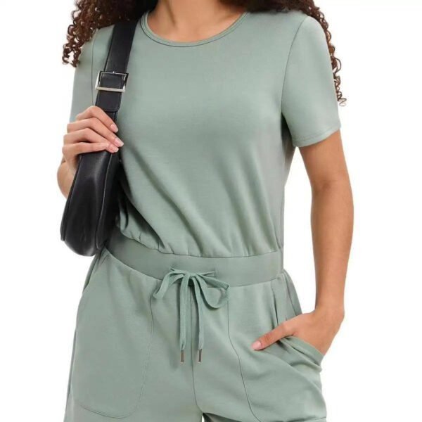 Stylish Women's Summer Short Sleeve Jumpsuit Set with Pockets 5 Stylish Women's Summer Short Sleeve Jumpsuit Set with Pockets - Image 5