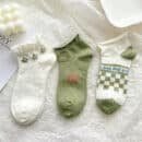 Stay Stylish this Season with Cute Japanese Lace Low-Top Socks in White for Spring and Summer-10PRS