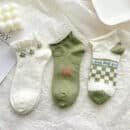 Stay Stylish this Season with Cute Japanese Lace Low-Top Socks in White for Spring and Summer-10PRS