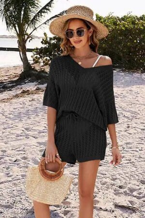 Stylish and Comfortable: 2024 Summer Knit Suit Top and Shorts Set for Women