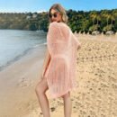 Stylish and Comfortable: 2024 Spring Summer Plus Size Beach Cover Up Dress with Cutout Splicing and Hollow Out Design