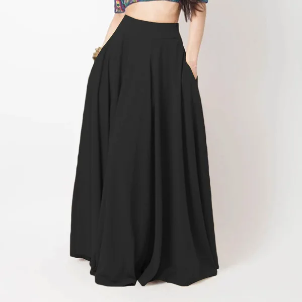 2024 spring new large-size women's clothing solid color half-length skirt pleated skirt elastic waist 9 undefined
