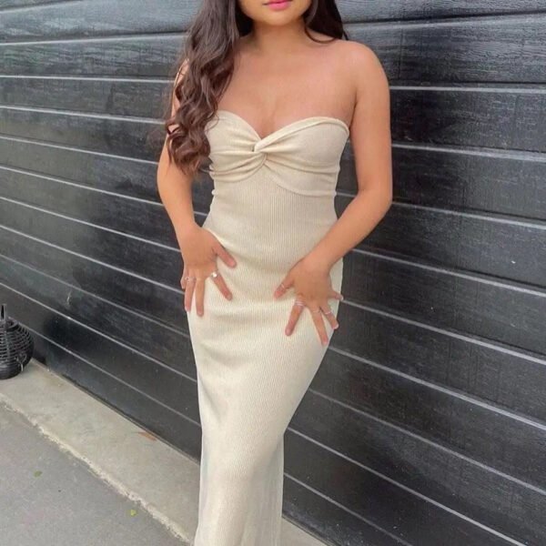 Unleash Your Inner Spicy Girl with Our New Knitted Strapless Dress for Women - Perfect for Instagram-Worthy Spring/Summer Fashion! 5 Unleash Your Inner Spicy Girl with Our New Knitted Strapless Dress for Women - Perfect for Instagram-Worthy Spring/Summer Fashion! - Image 5