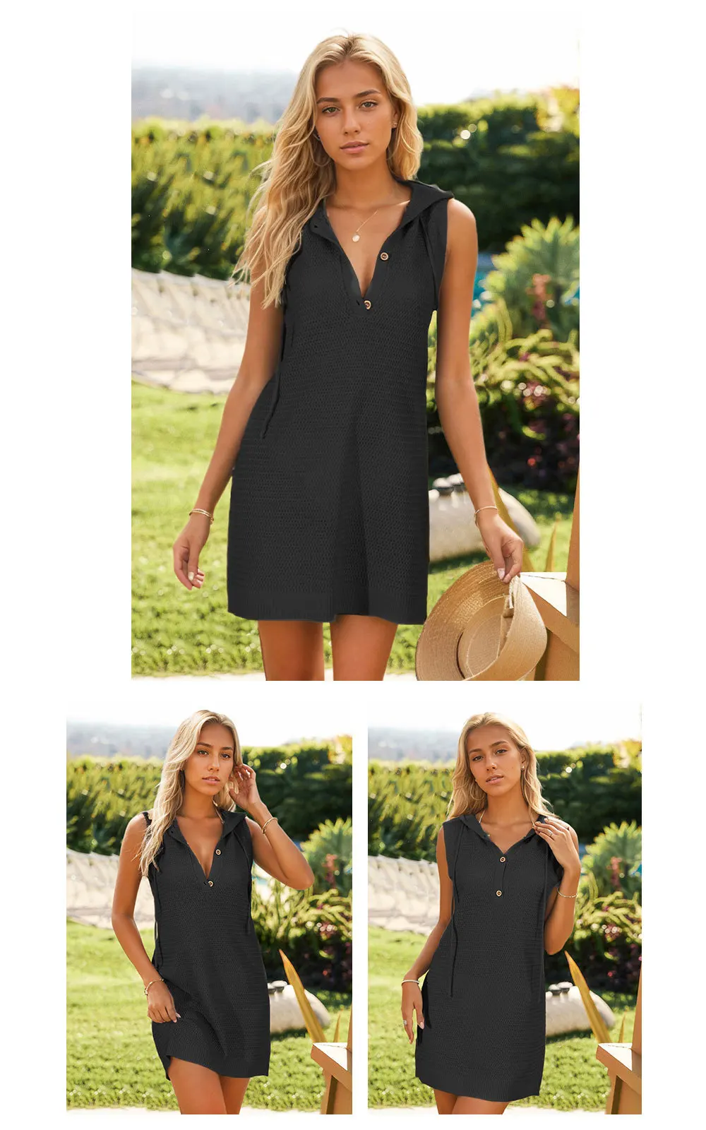 Stay Stylish and Cool with Our Summer Fashion V-Neck Sleeveless Hooded Women's Vest Dress - Perfect for Any Occasion! 13 kf S1e2d6621102841e0b752a8c3ca9dcb43k