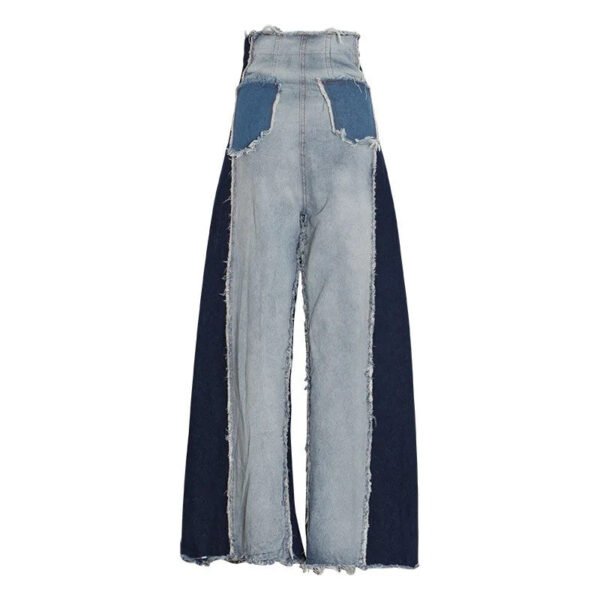 Spring Fashion: Elevate Your Style with High Waist Contrasting Jeans for Women - Image 5