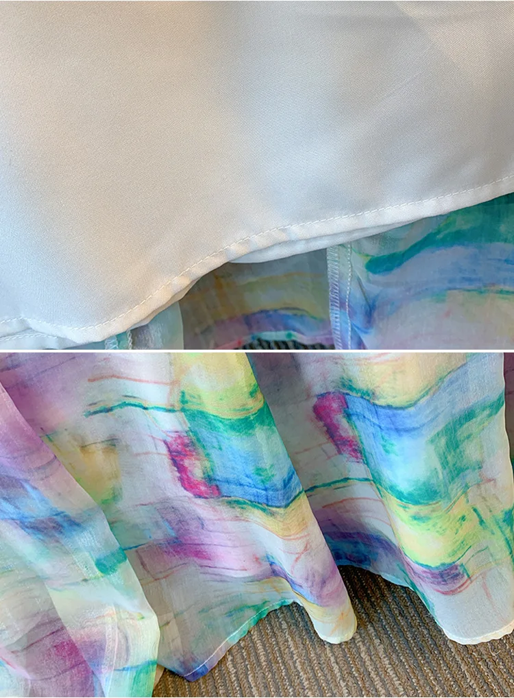 Rainbow Tie Dyed Skirt Summer Dress for Thick Lady Large Women - High End, Elegant, and Slim 14 kf S27619c9061a847c8928eb8d52a4c9456r