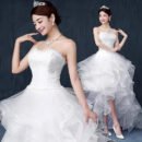 Light Wedding Dress, Short in Front and Long in The Back, Small Trailing, Slim and Thin